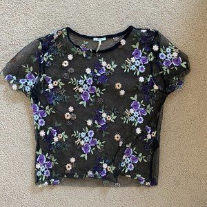 Urban Outfitters Mesh Floral Top
